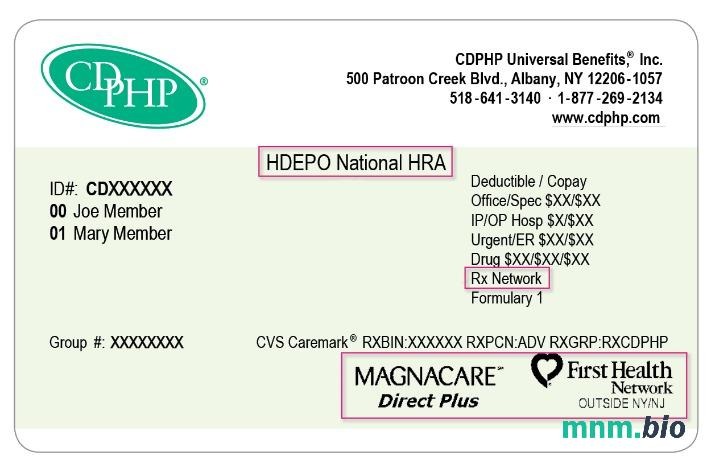 Nowy Jork CDPHP karta ubezpieczenia zdrowotnego edytowalny szablon